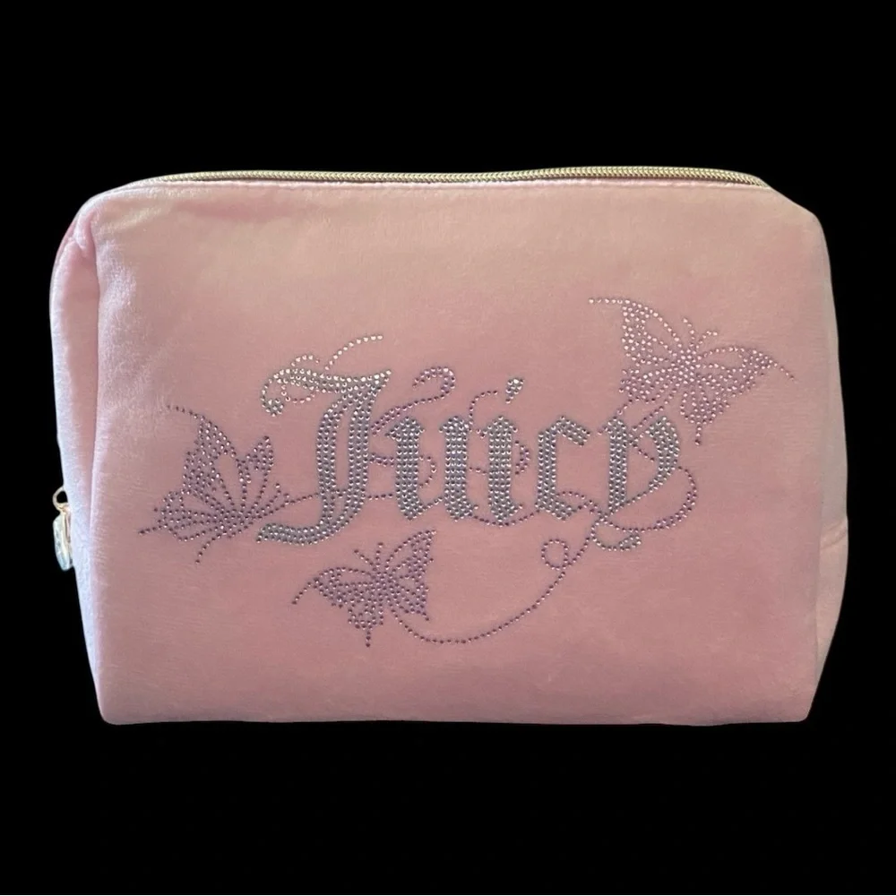 NWT-JUICY COUTURE-PINK PLUSH TRAVEL/MAKEUP BAG